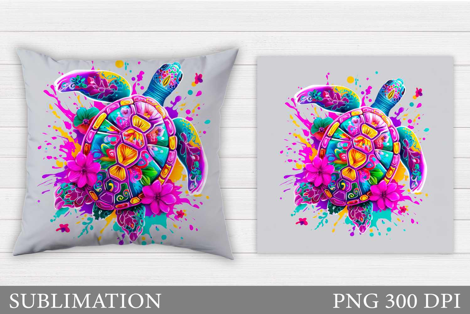 Sea Turtle Pillow Design. Sea Turtle Sublimation product image 1