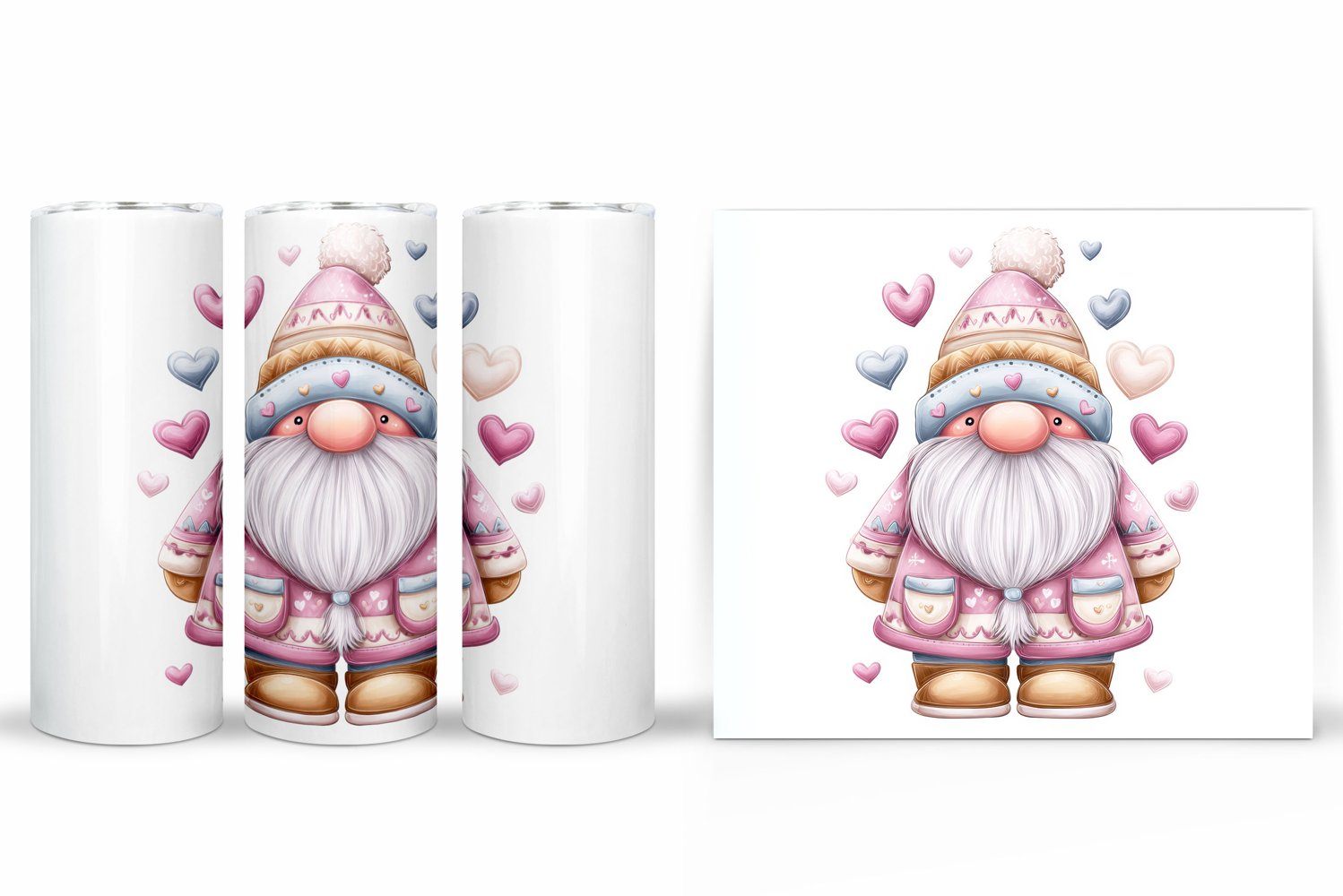 Valentines Gnome Tumbler. Valentines Tumbler Sublimation product image 1