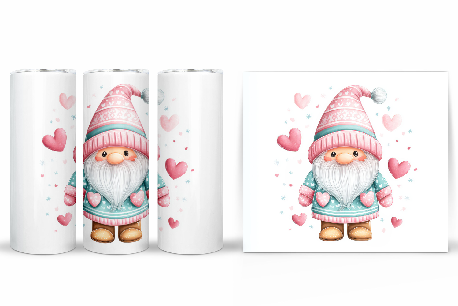 Valentines Gnome Tumbler. Valentines Tumbler Sublimation product image 1
