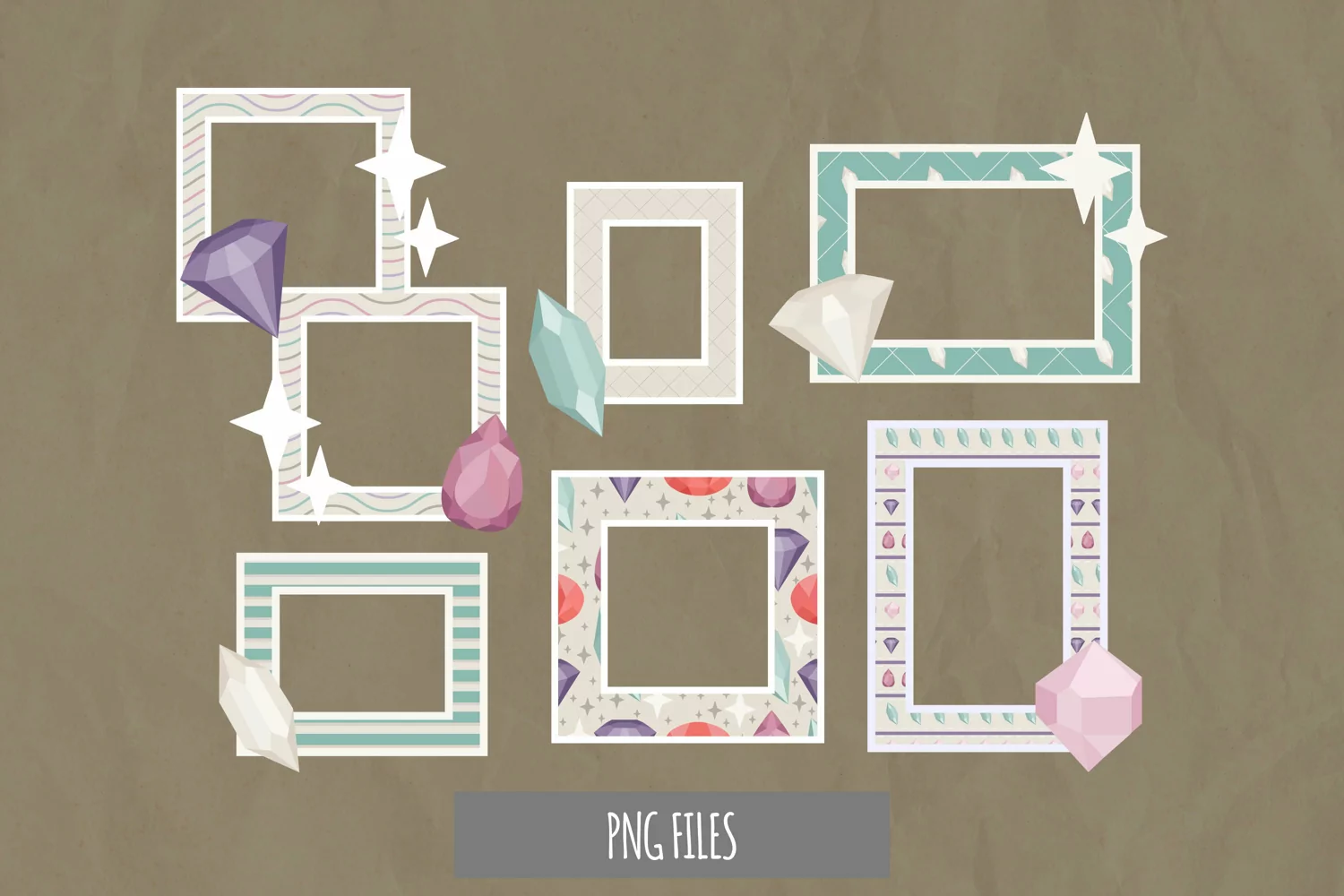 Diamond with Vintage Color Seamless Pattern Frames product image 1