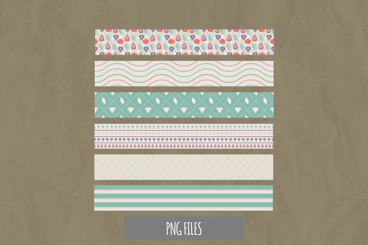 Diamond with Vintage Color Seamless Pattern Strips product image 1