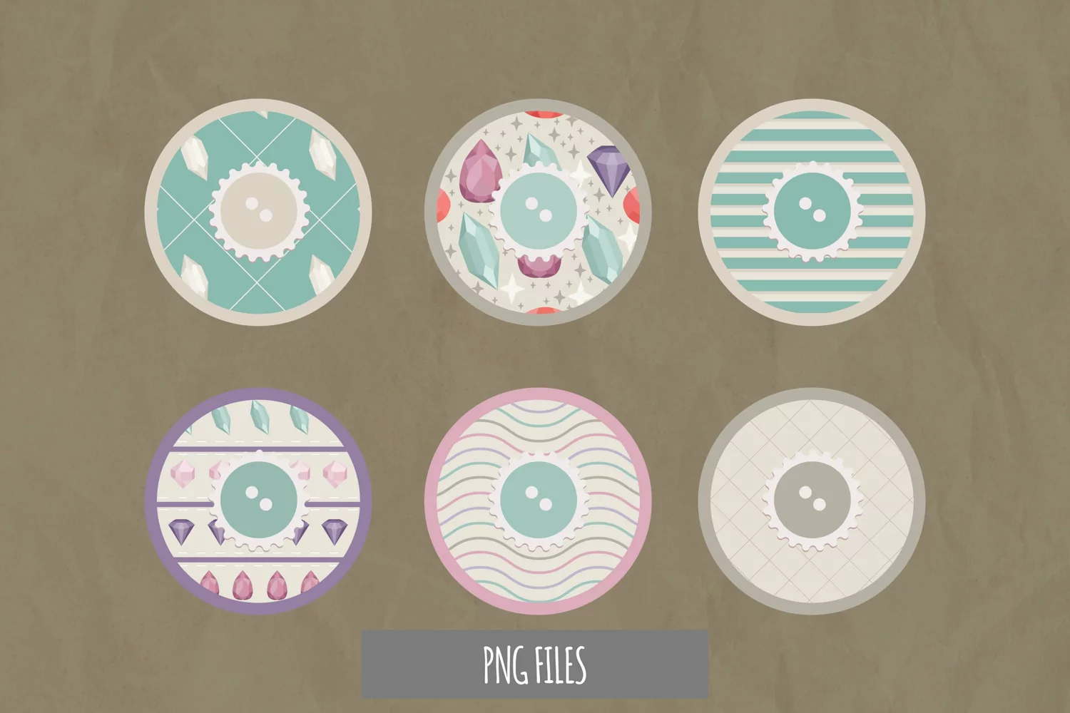 Diamond with Vintage Color Seamless Pattern with Buttons product image 1