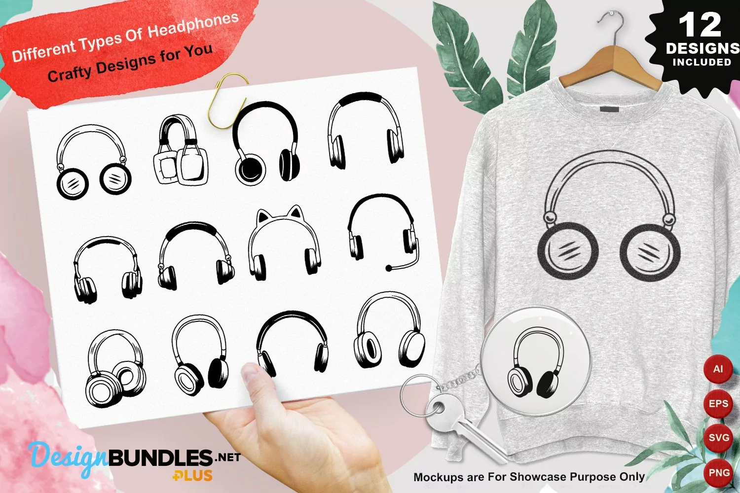 Different Types Of Headphones Clipart Set product image 1