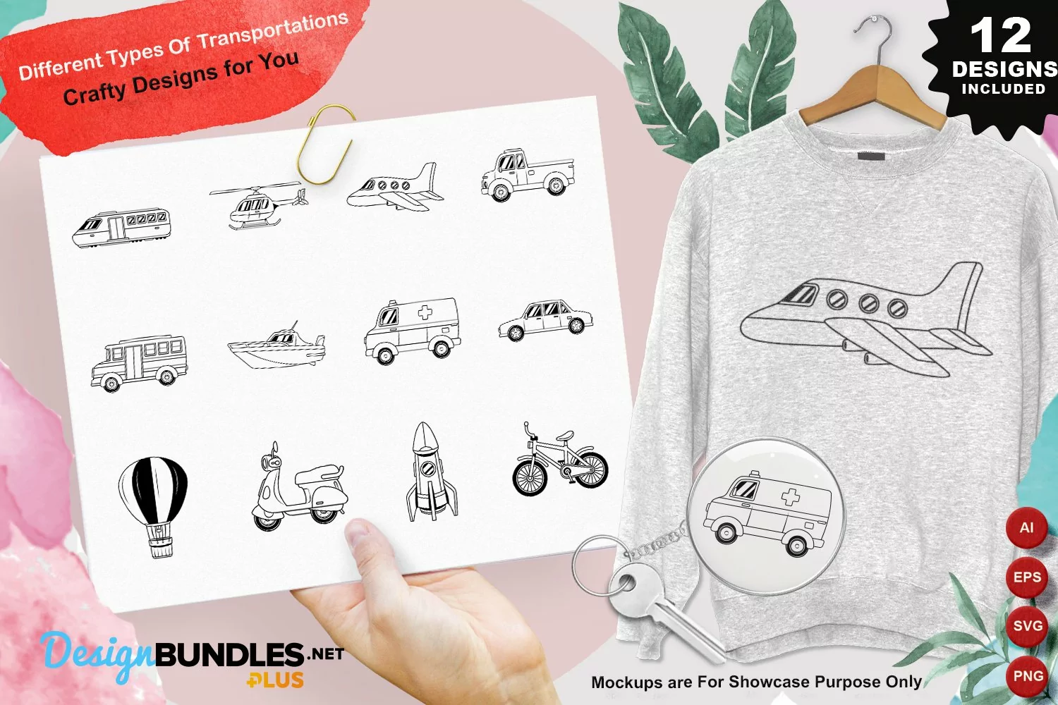 Different Types Of Transportations Clipart Set product image 1