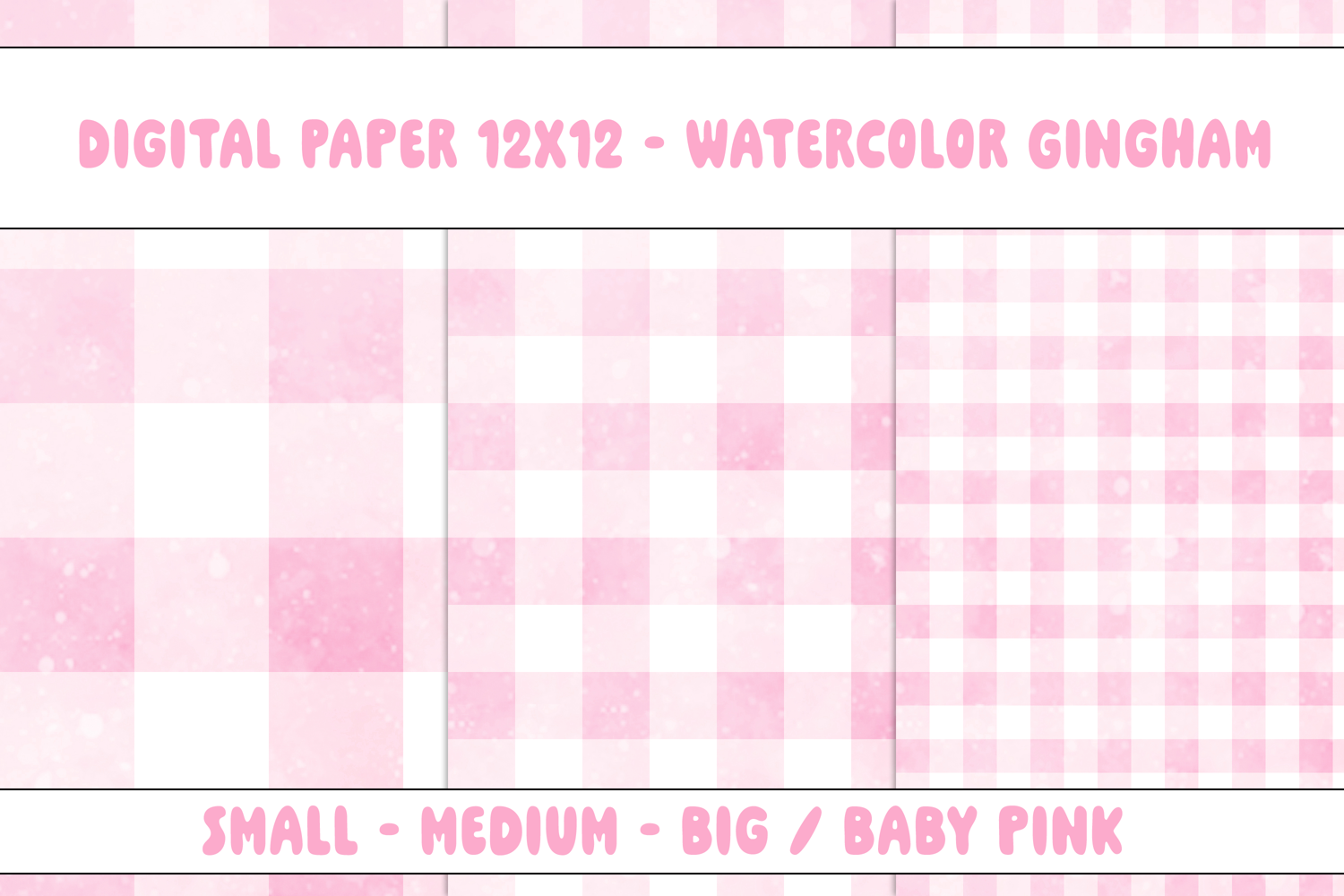 Gingham 1 Watercolor Baby Pink and White | Patterns | Papers product image 1