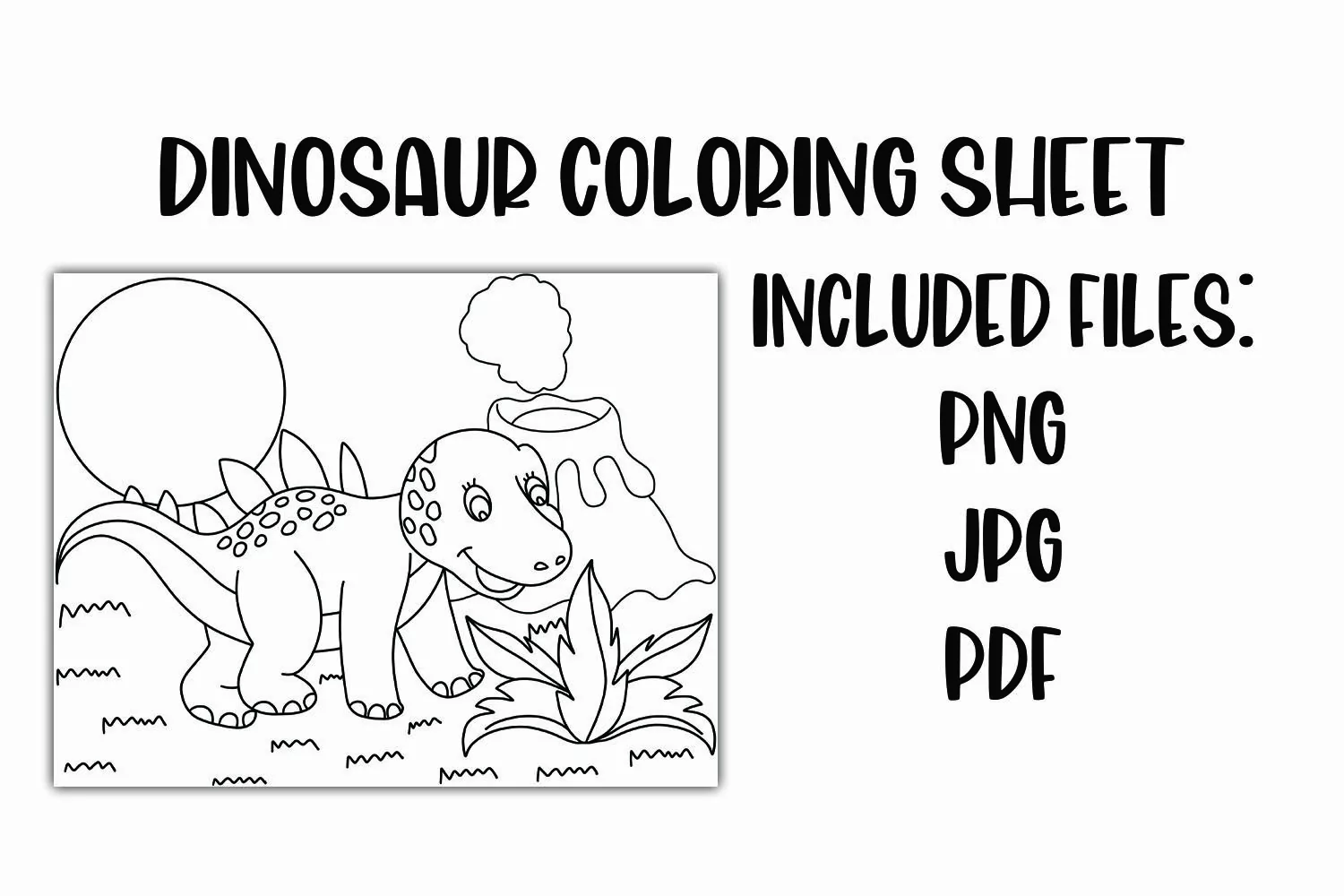 Dinosaur Coloring Sheet for Kids product image 1