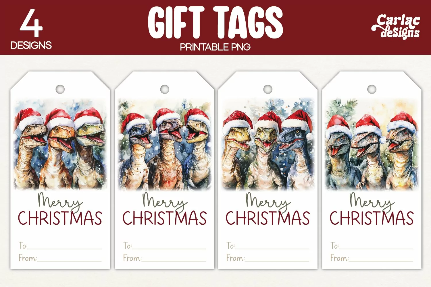 dinosaur gift tags