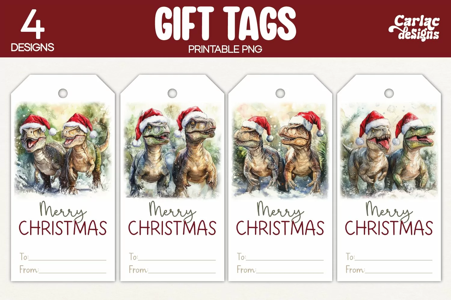 dinosaur gift tags
