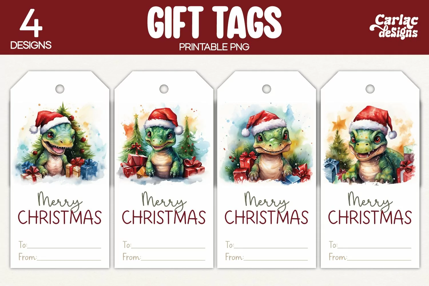 dinosaur gift tags