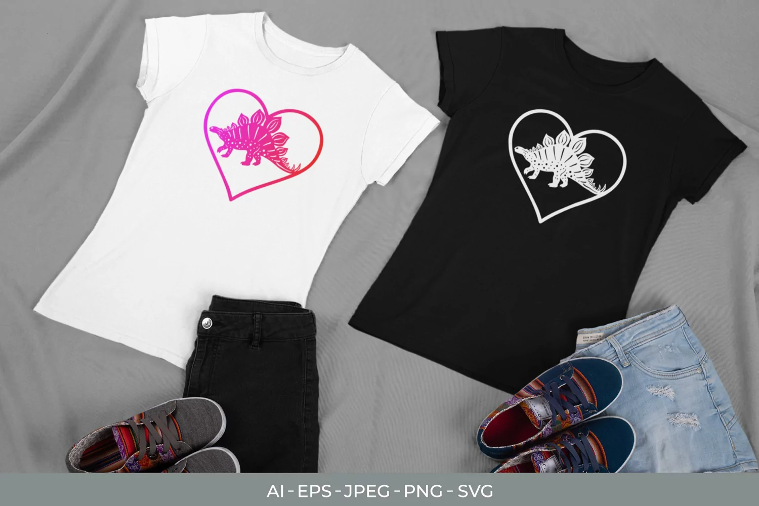 Dinosaur in Heart with Gradient Color product image 1