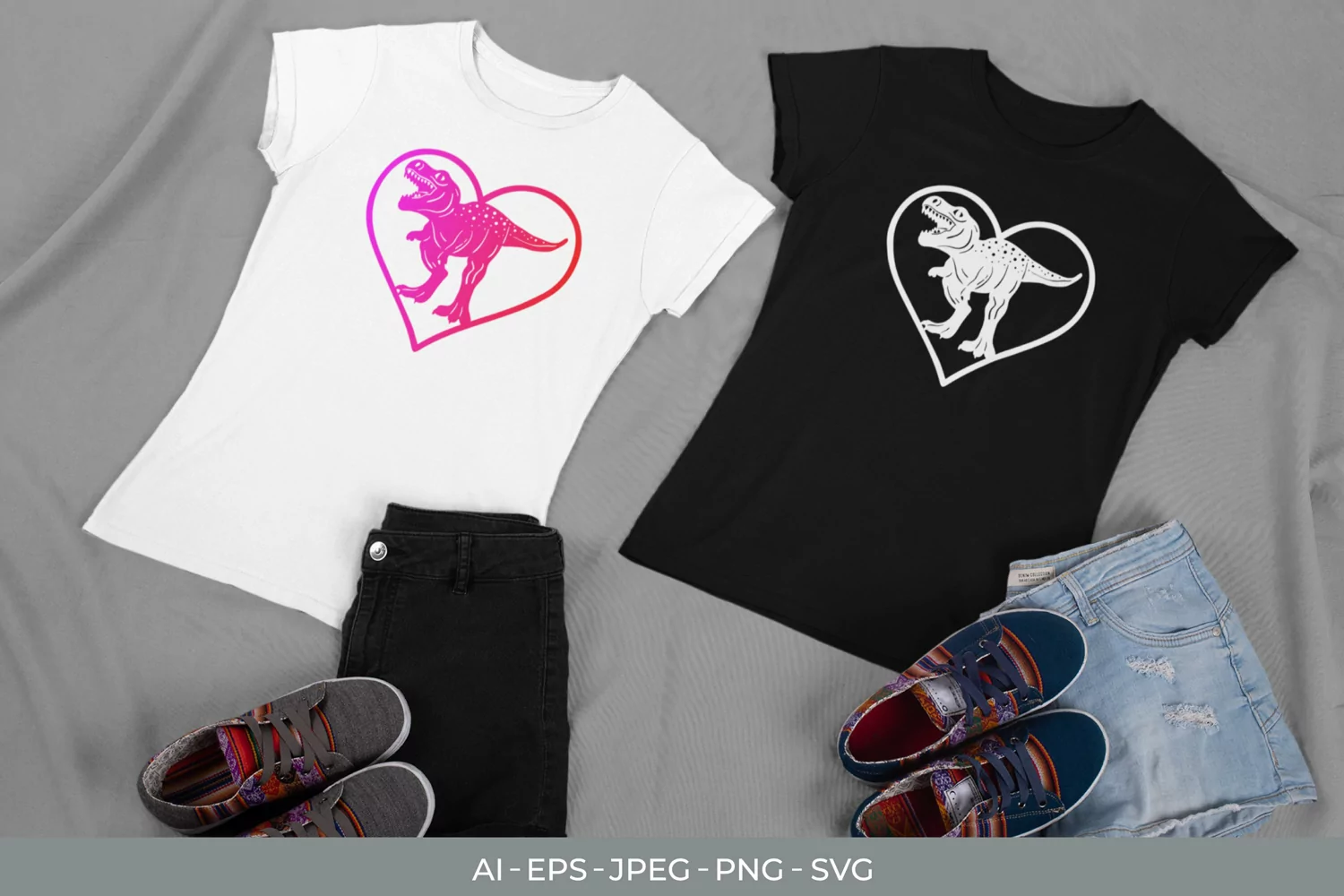 Dinosaur in Heart with Gradient Color product image 1