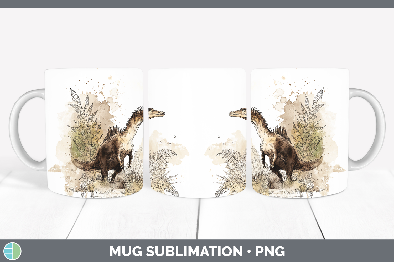 GorgeousDinosaur Sketch Mug Wrap design.