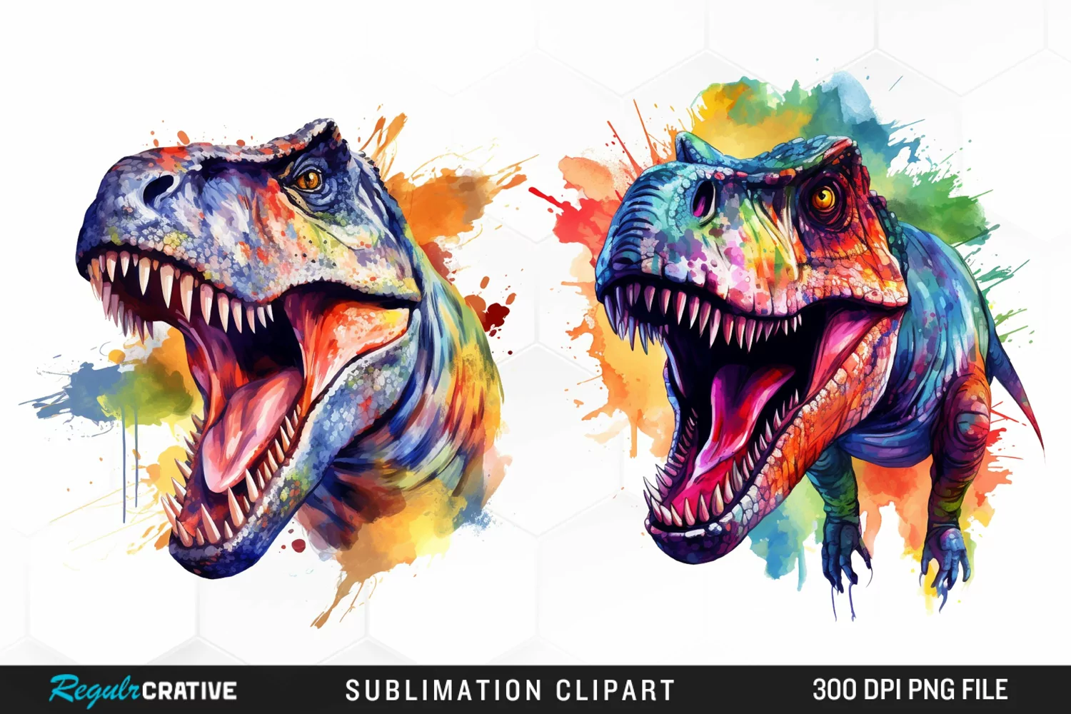 Watercolor Dinosaur Design Clipart product image 1