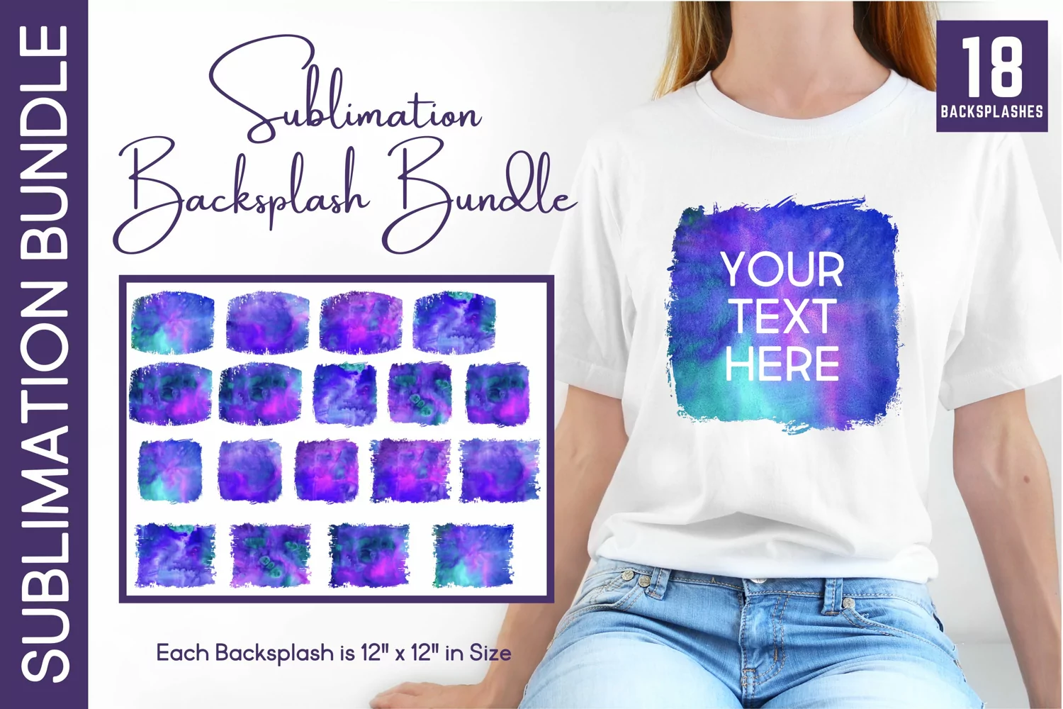 18 Distant Galaxy Watercolor Backsplash Backgrounds product image 1
