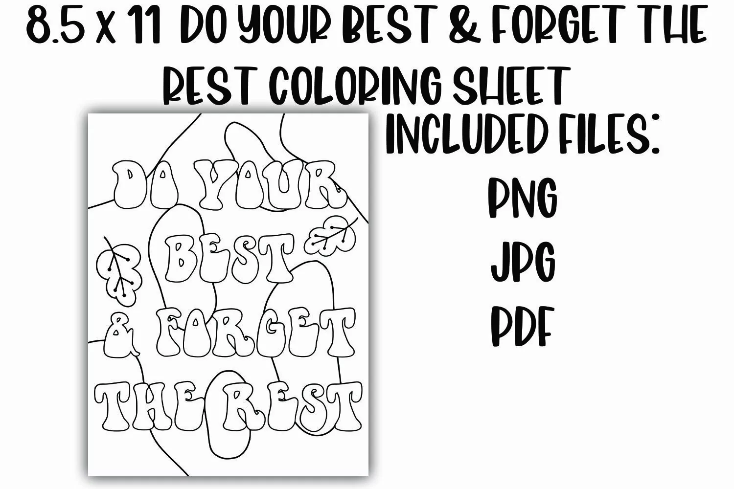 Do Your Best & Ignore the Rest Positive Coloring Sheet product image 1