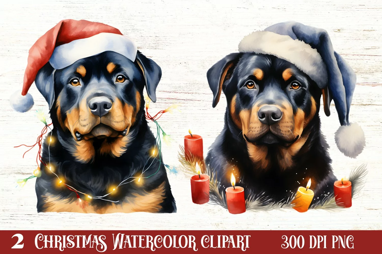 Dog Christmas Lights Sublimation Clipart, Chritsmas PNG product image 1