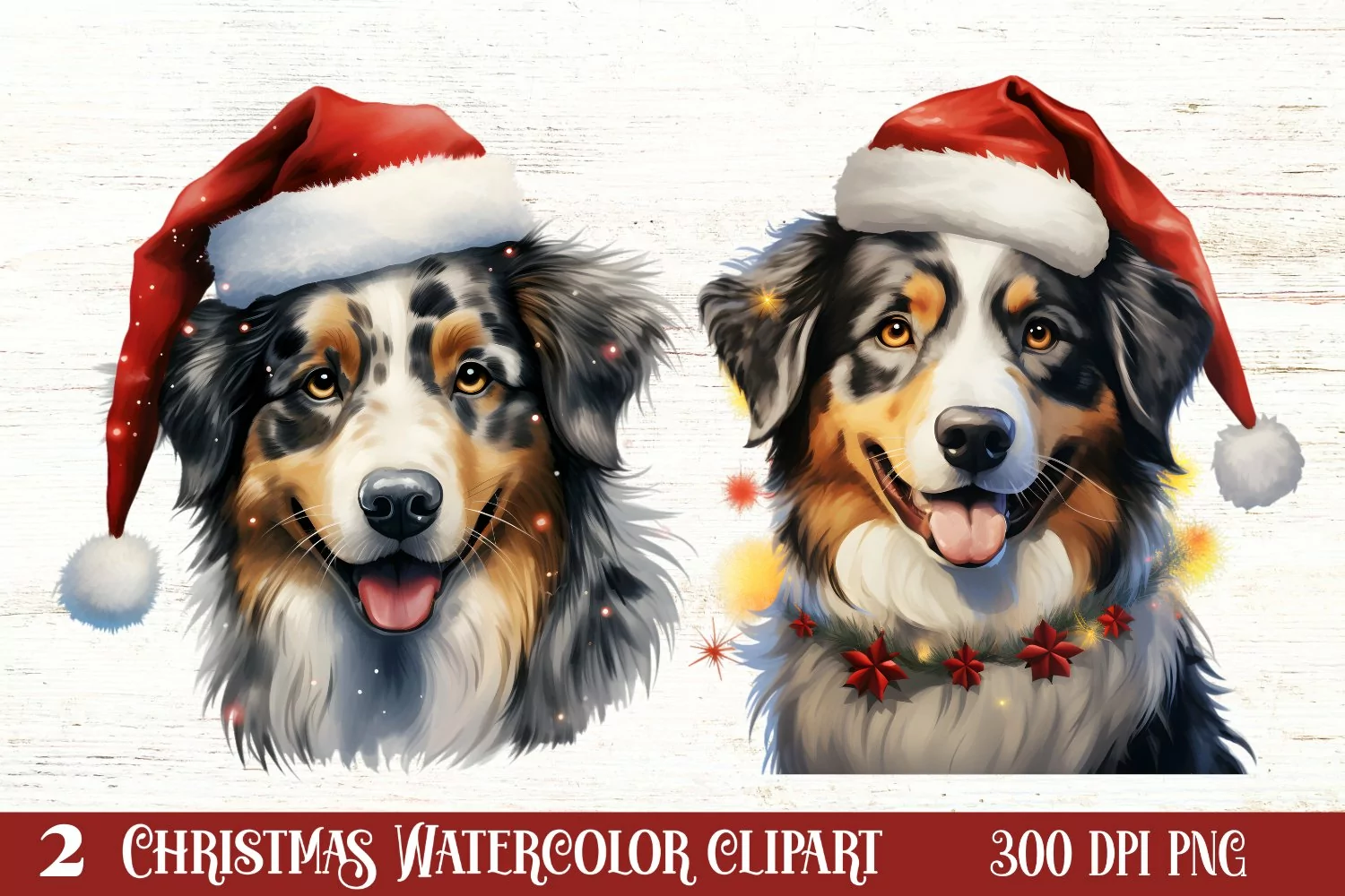 Dog Christmas Lights Sublimation Clipart, Chritsmas PNG product image 1