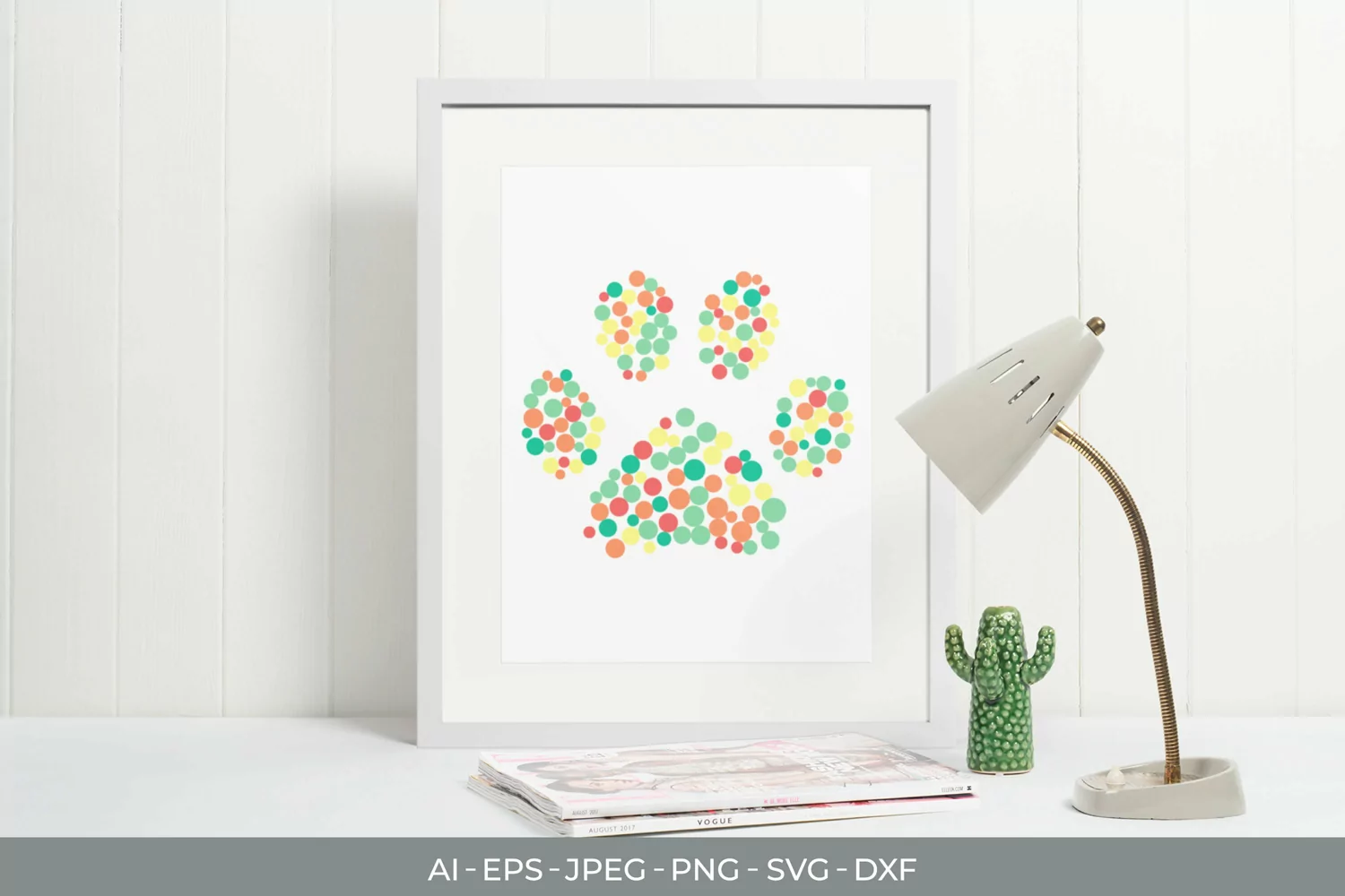 Dog Paw with Colorful Dots SVG product image 1