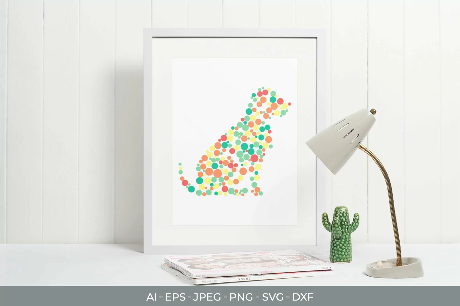Dog Shape with Colorful Dots SVG product image 1