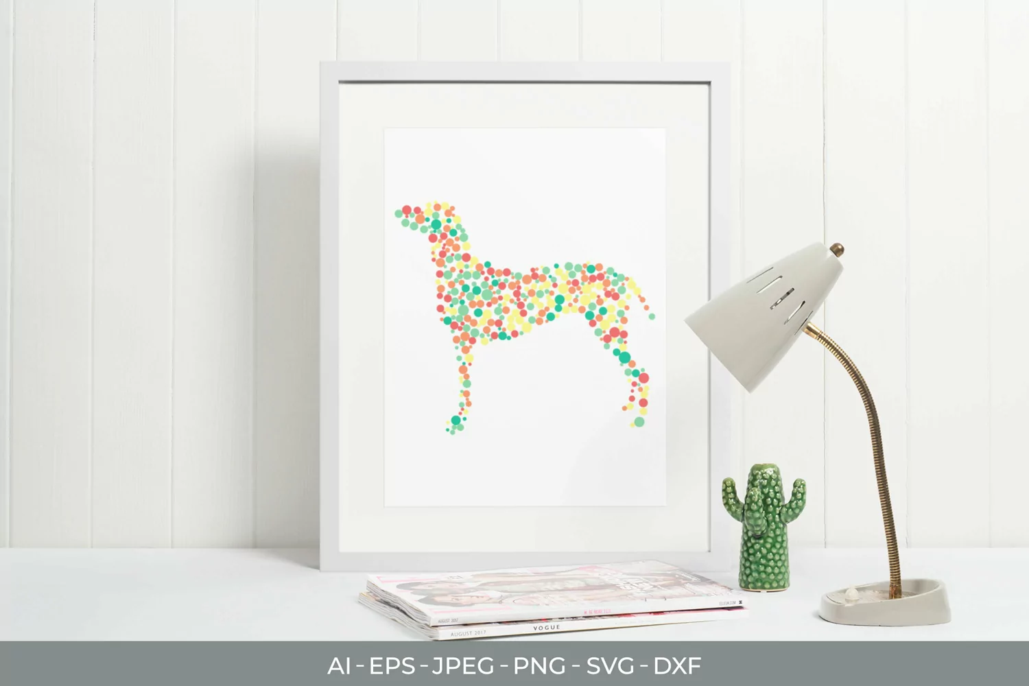 Dog Shape with Colorful Dots SVG product image 1