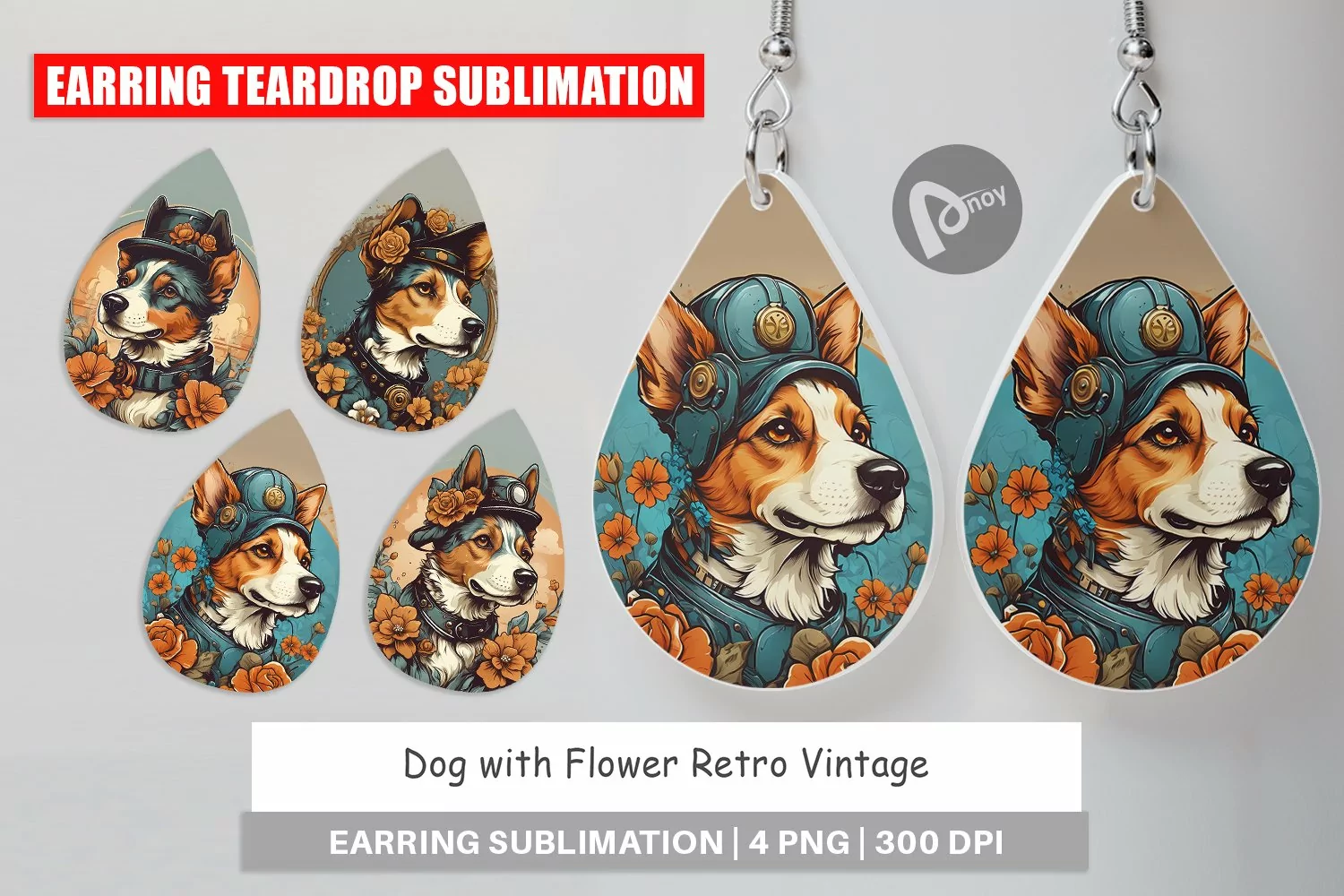 Earring Teardrop Steampunk Dog product image 1