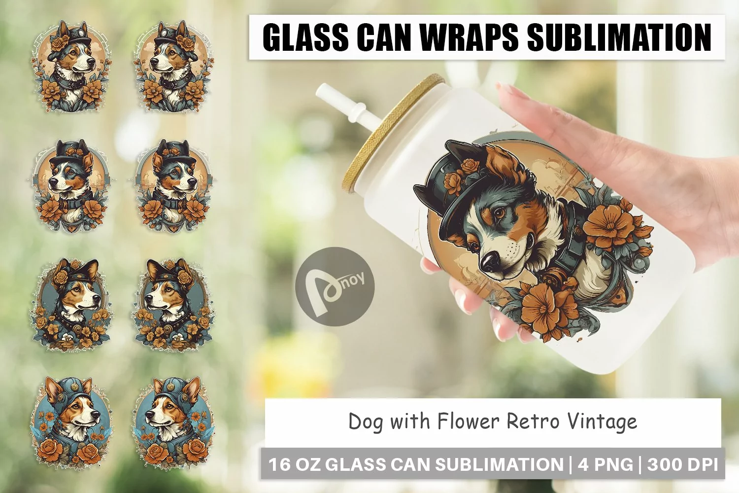 Glass Can Wraps Steampunk Dog product image 1