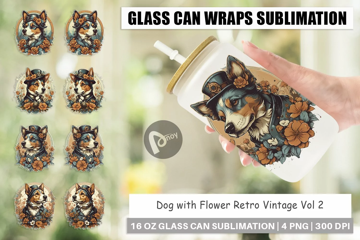 Glass Can Wraps Steampunk Dog product image 1