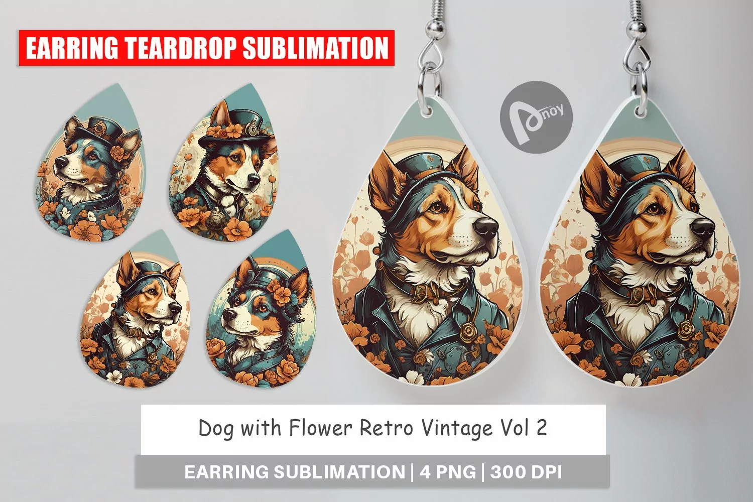 Earring Teardrop Steampunk Dog product image 1