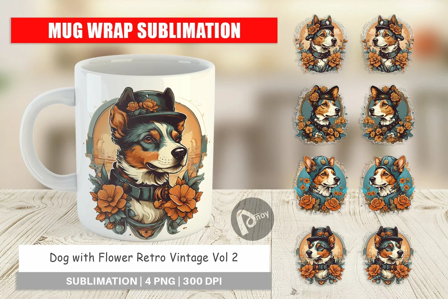 Mug Wrap Design Steampunk Dog product image 1