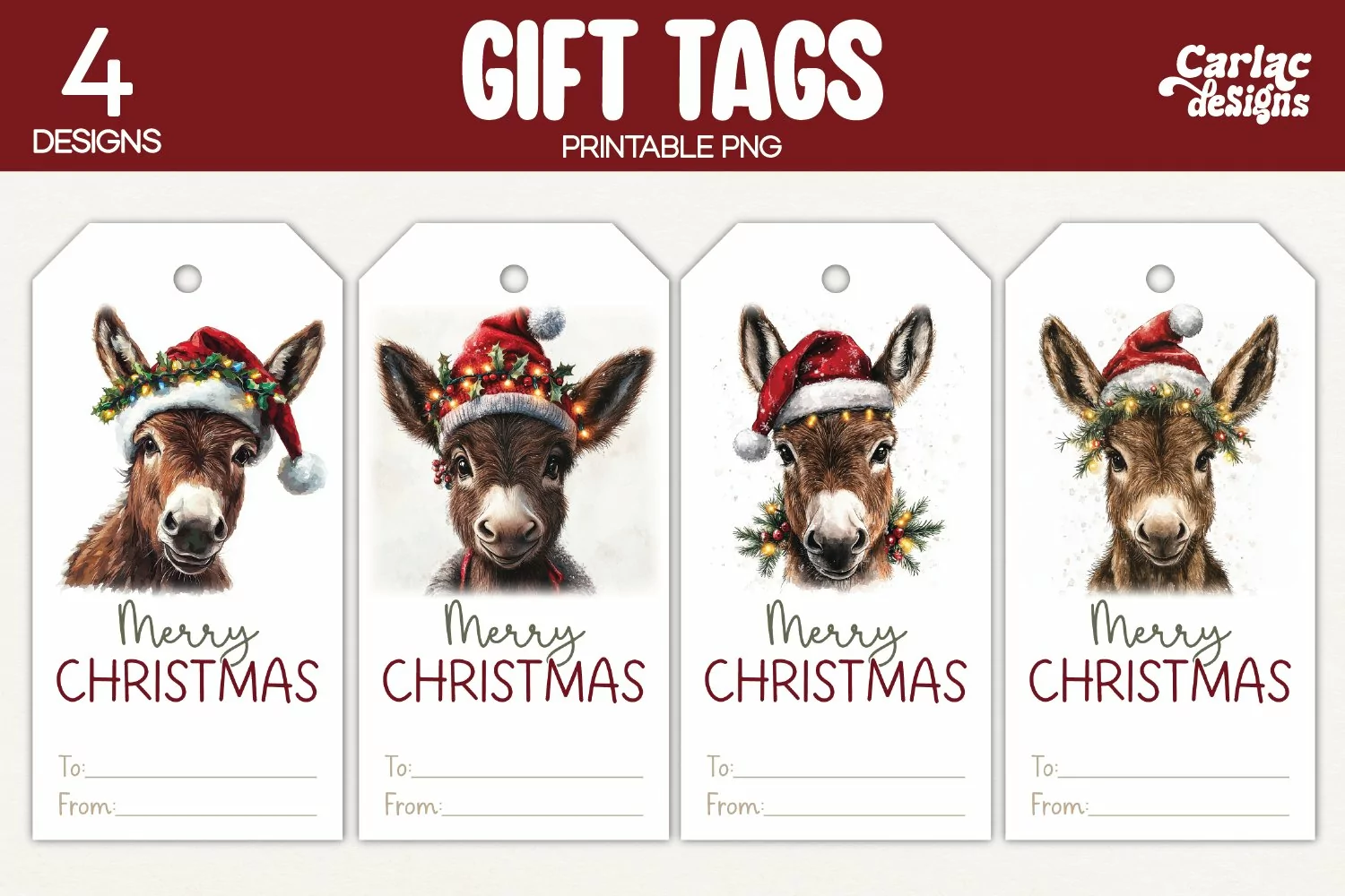 donkey gift tags