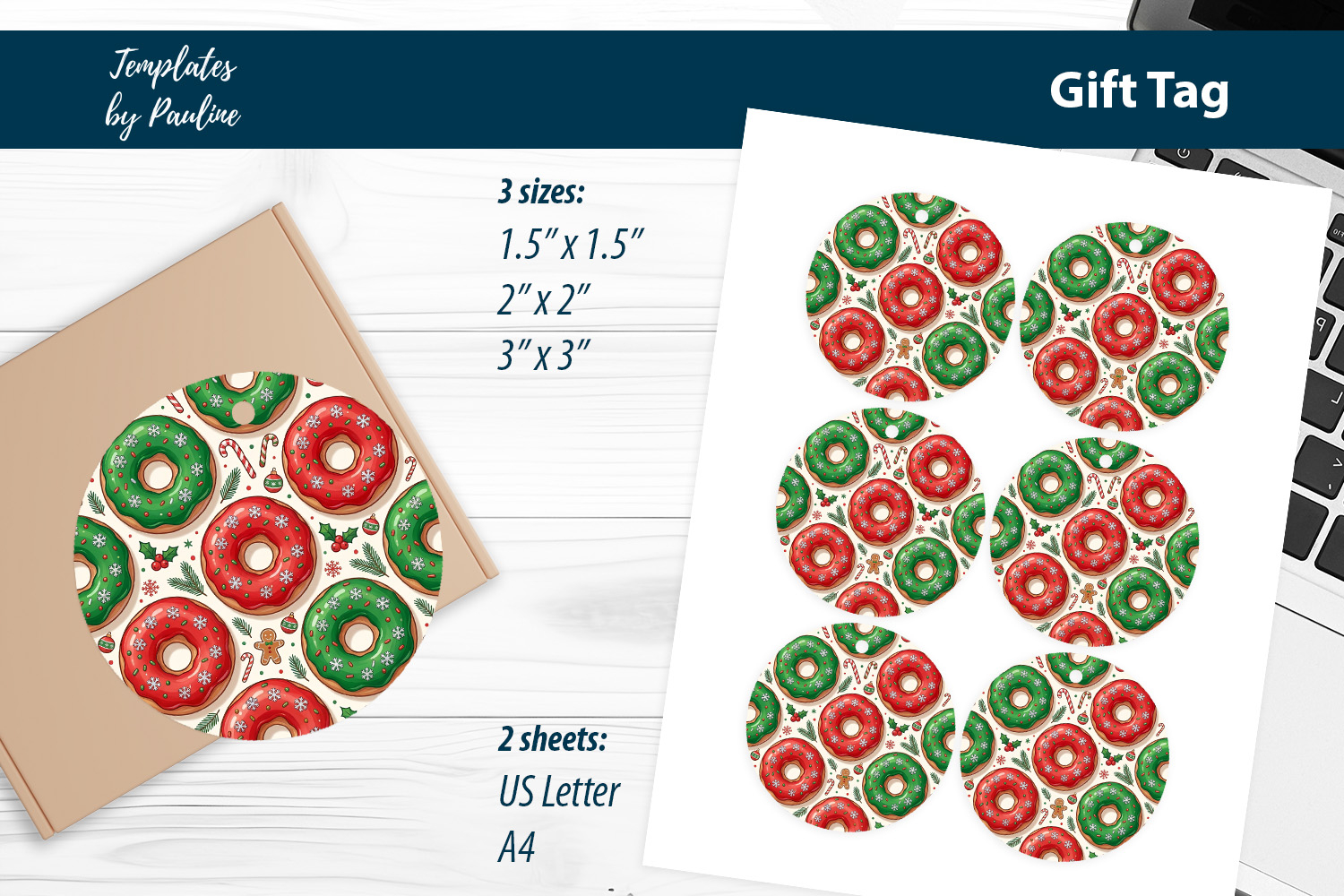 Holiday Treat Tags Printable, Print and Cut product image 1