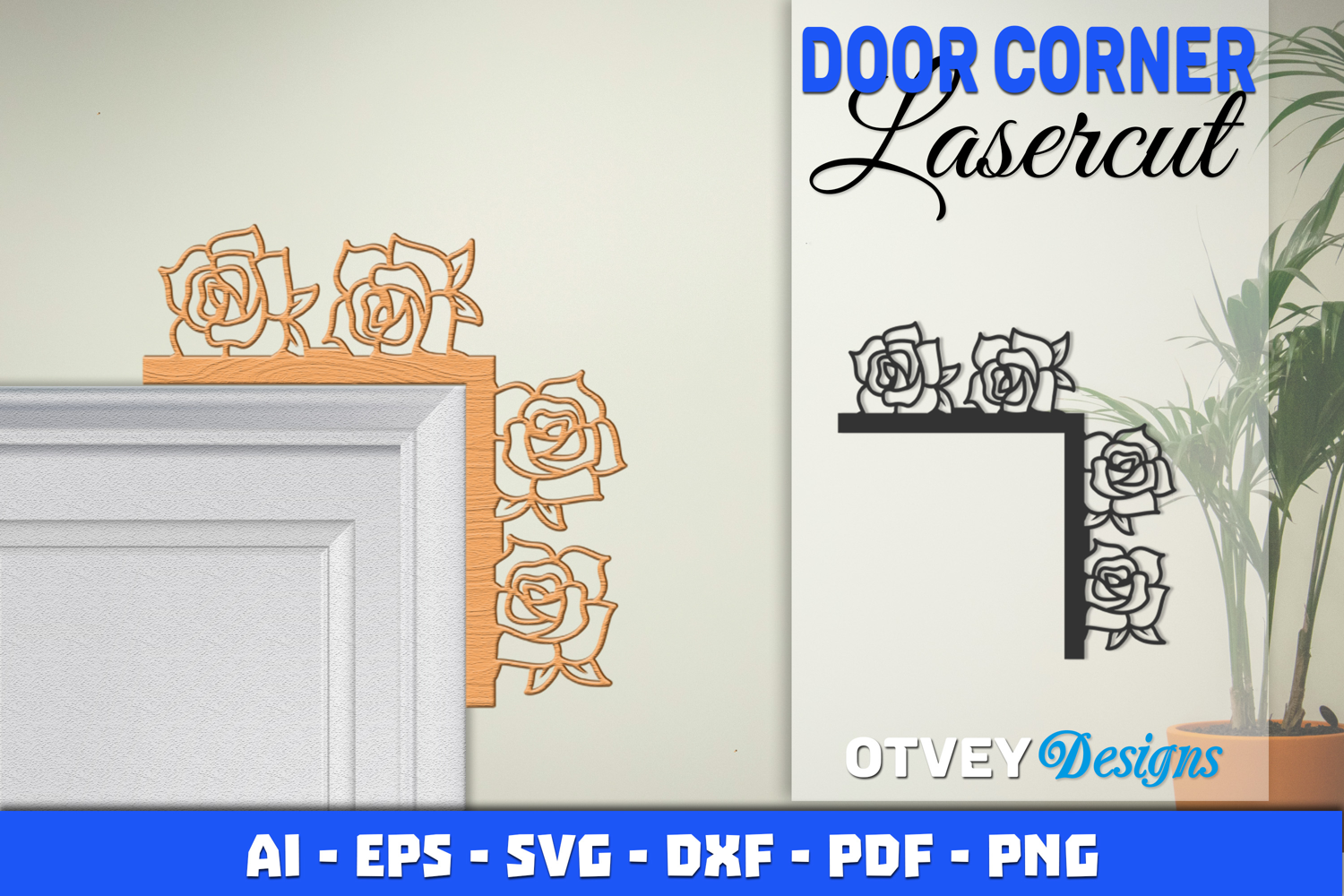 Door Corner Flowers Lasercut product image 1