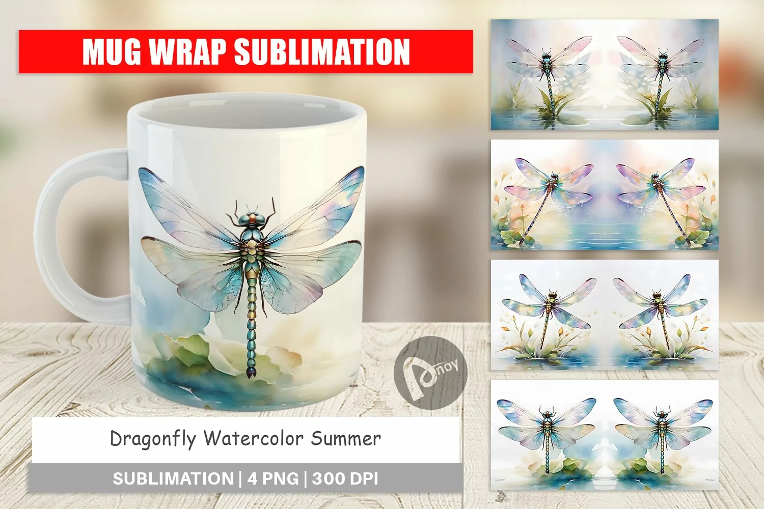 Mug Wrap Design Dragonfly Summer product image 1