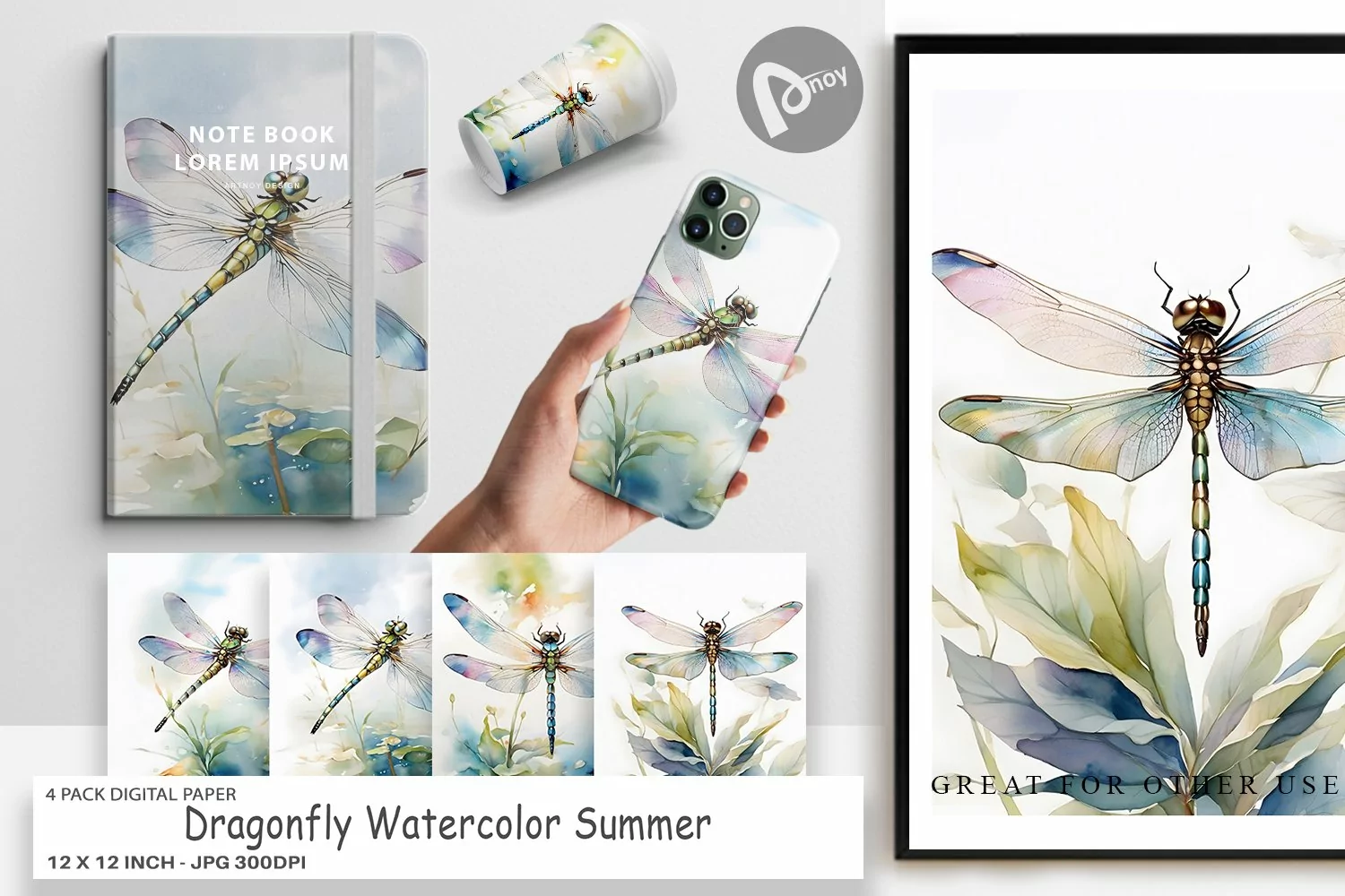 Digital Paper Dragonfly Summer product image 1