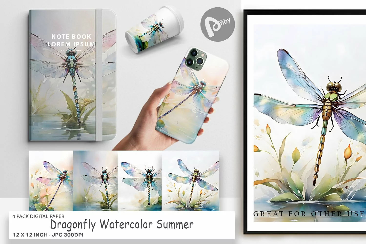 Digital Paper Dragonfly Summer product image 1