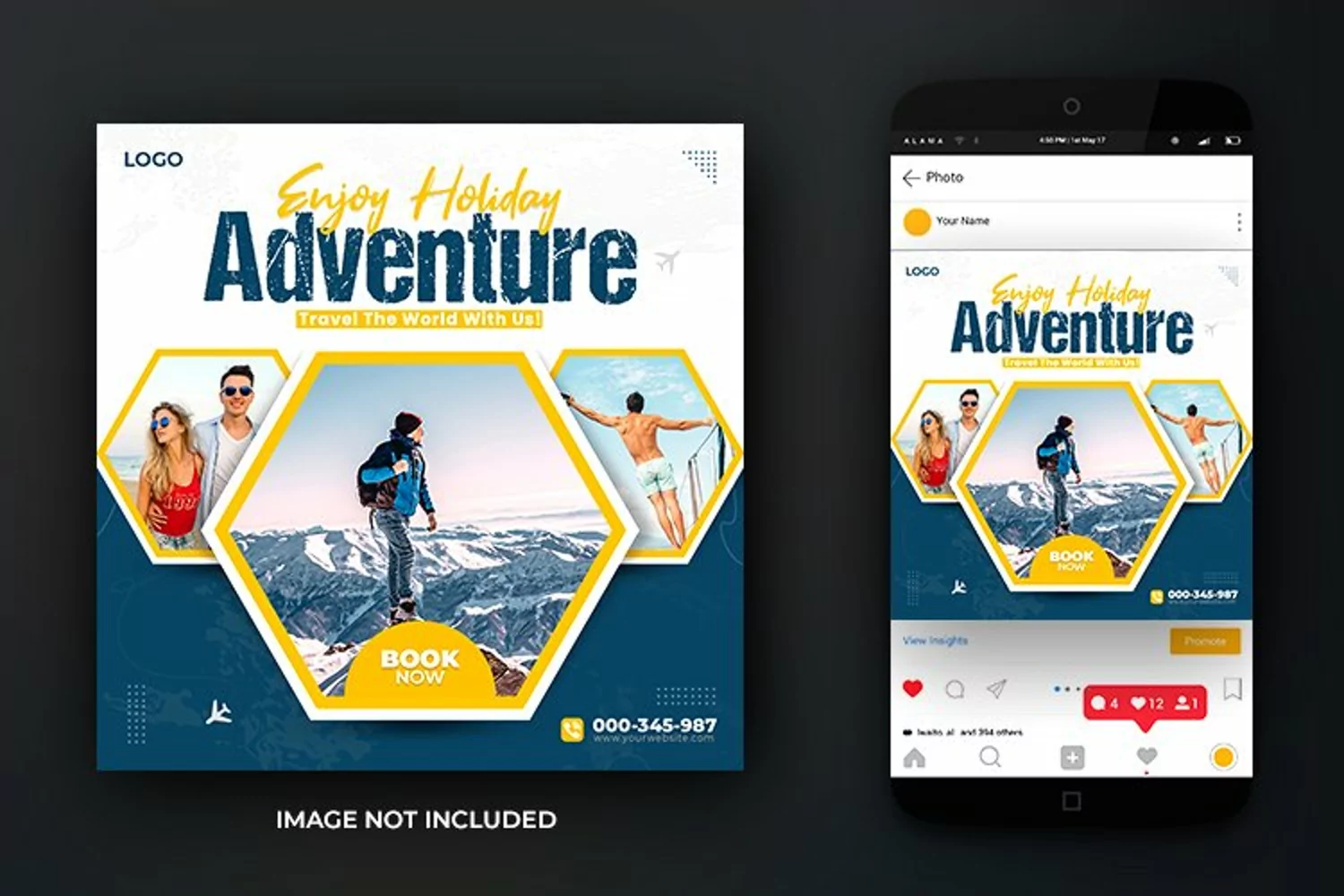 Dream Travel Adventure Vacation and Tours Instagram Template product image 1