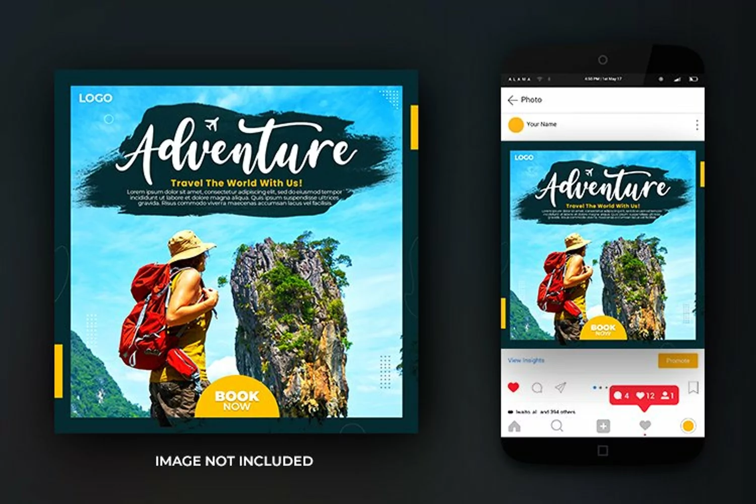 Dream Vacation and Travel Adventure Social Media Template product image 1