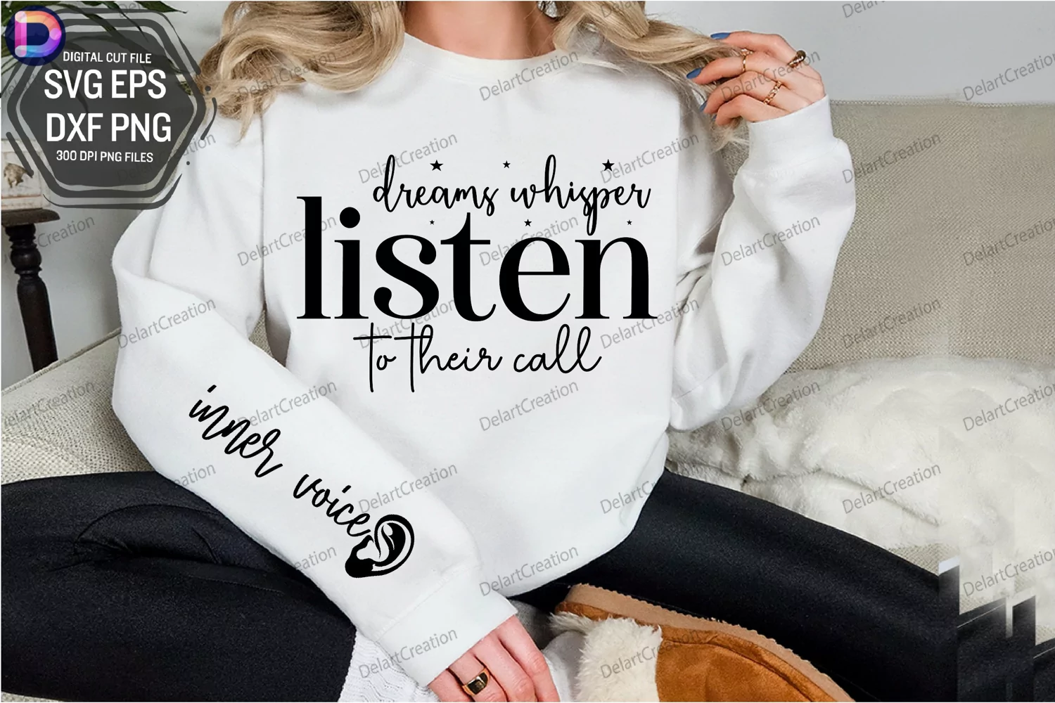 Dreams whisper listen to their call Sleeve SVG product image 1
