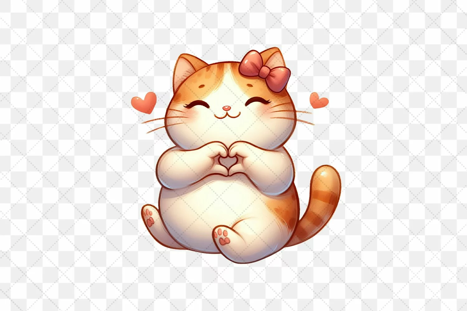Cat Giving Heart Hand Sign Clipart product image 1