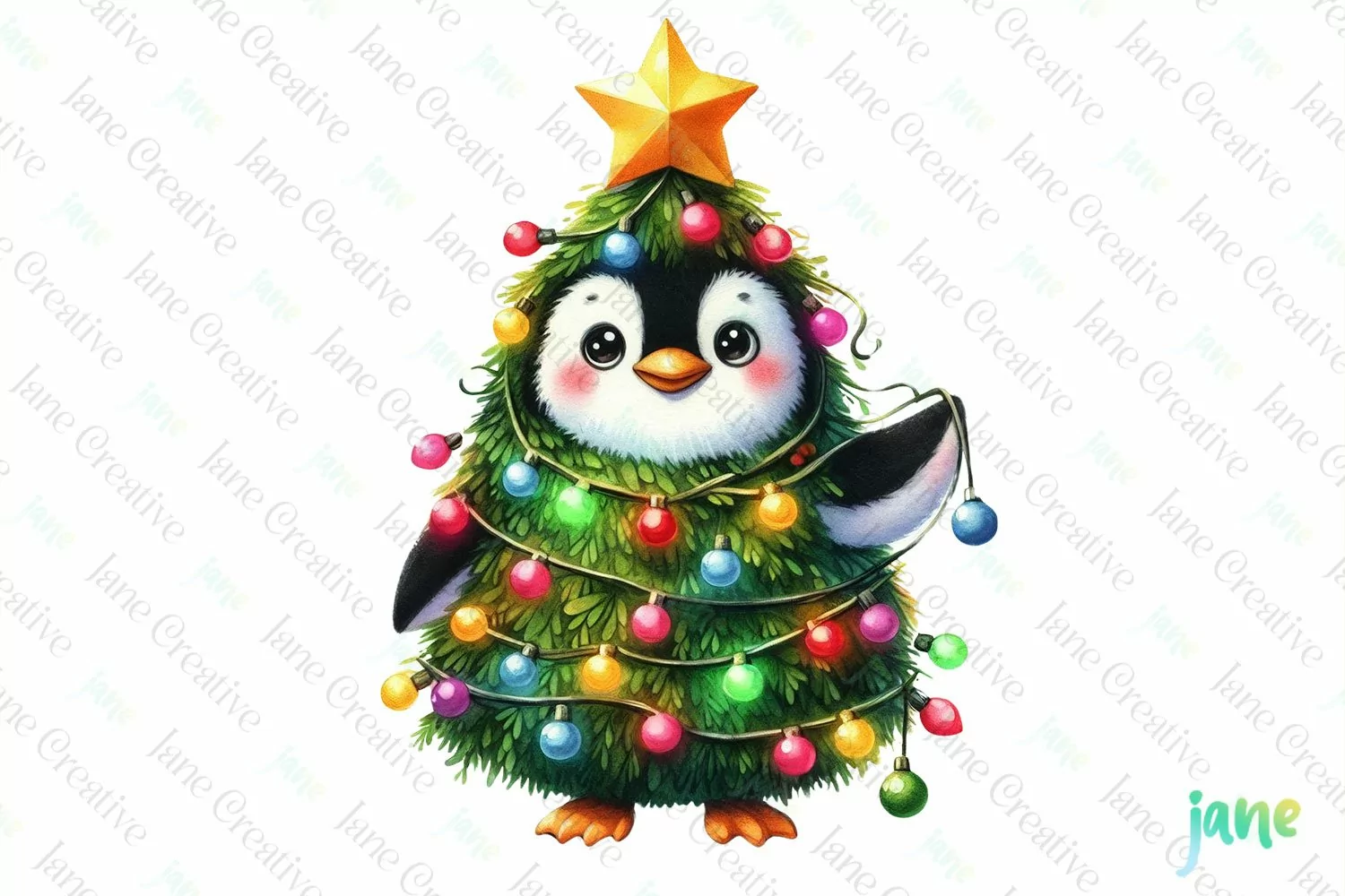 Funny Watercolor Christmas Sublimation product image 1