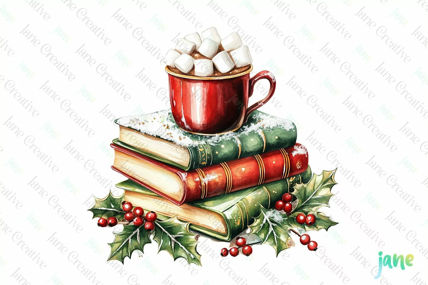 Vintage Book Christmas Sublimation PNG product image 1