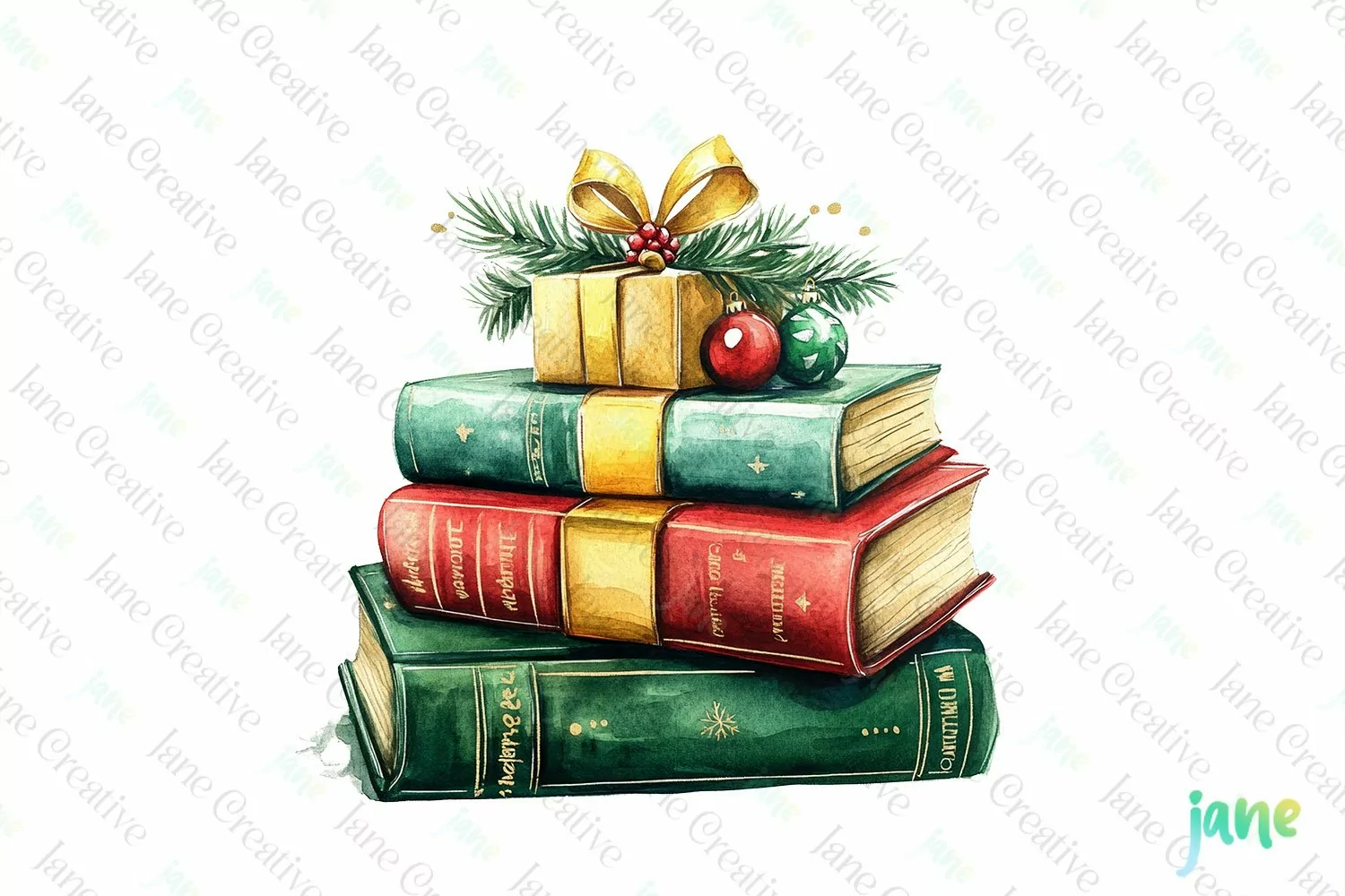 Vintage Book Christmas Sublimation PNG product image 1