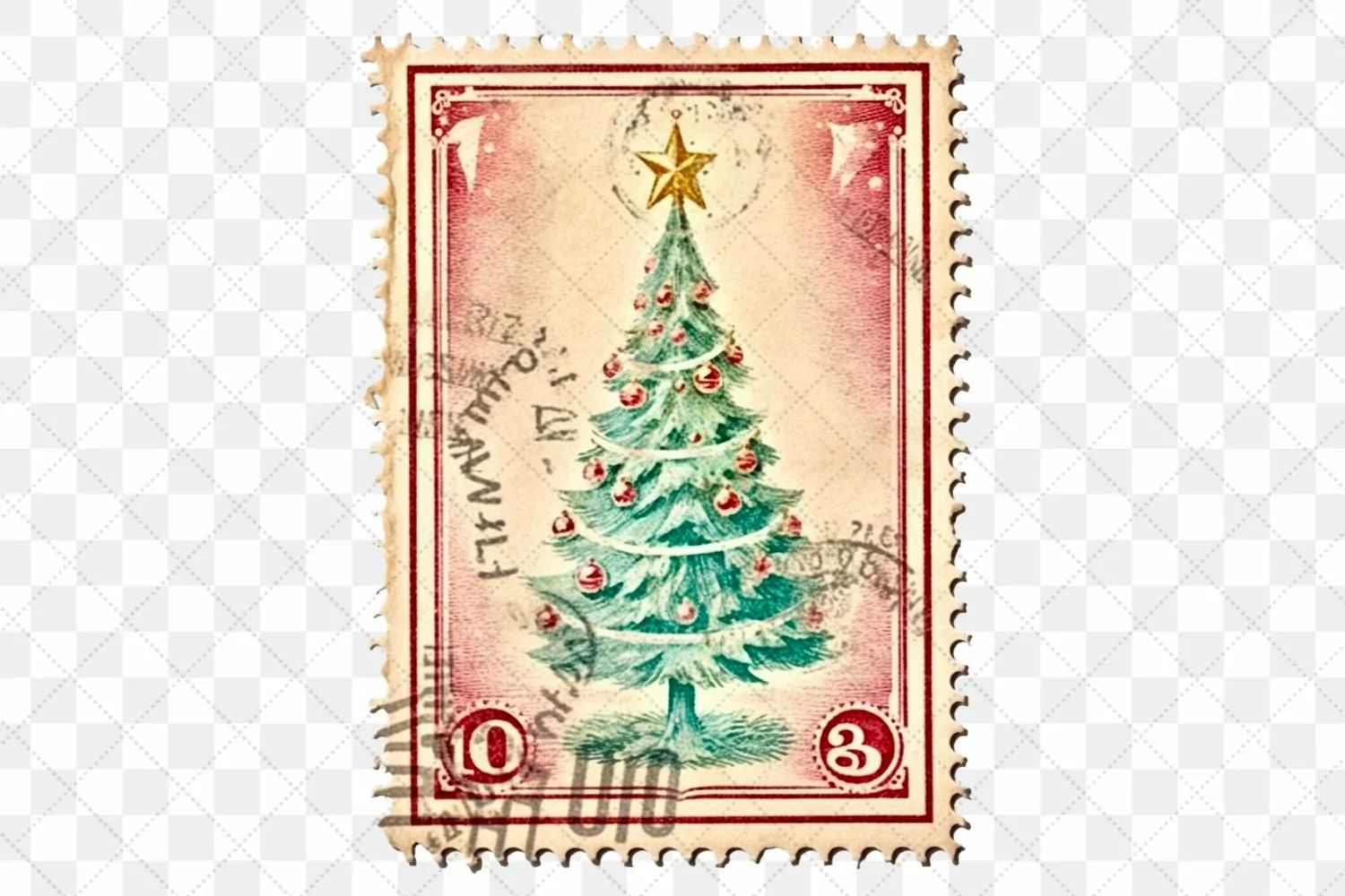 Vintage Christmas Stamps Sublimation product image 1