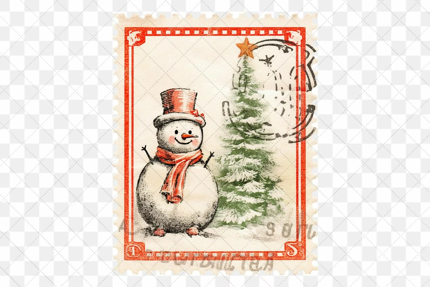 Vintage Christmas Stamps Sublimation product image 1