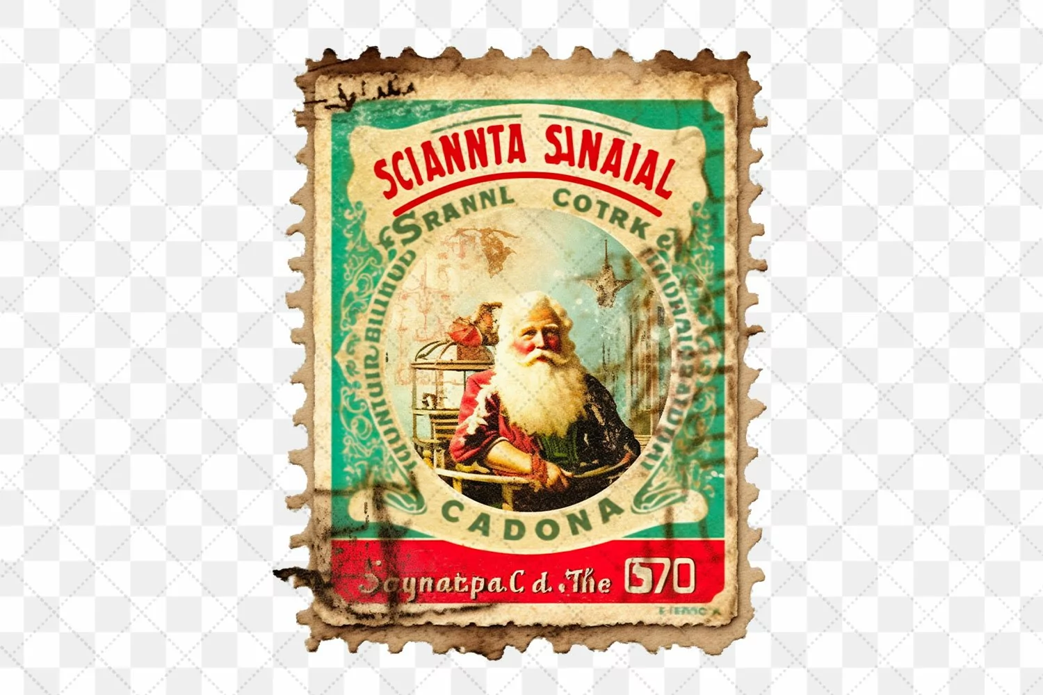 Vintage Christmas Stamps Sublimation product image 1
