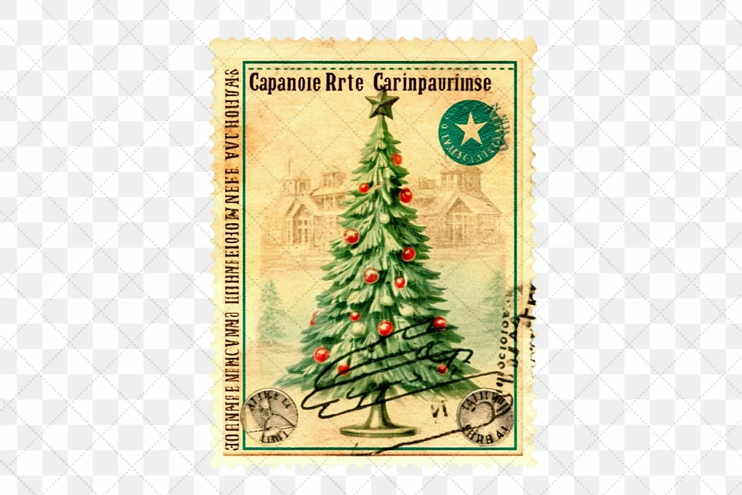 Vintage Christmas Stamps Sublimation product image 1