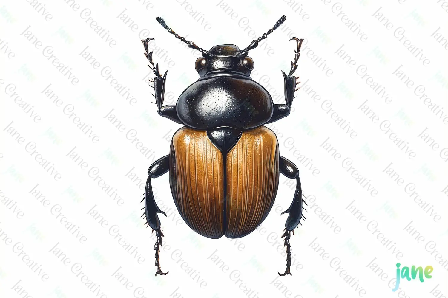 Beetle Vintage Insect Clipart Sublimation product image 1
