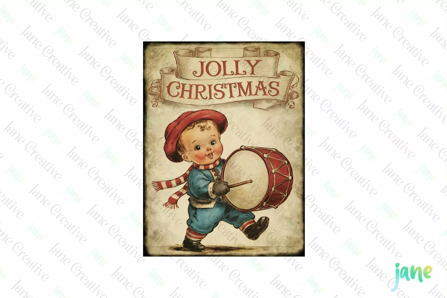 Vintage Kids At Christmas Clipart product image 1