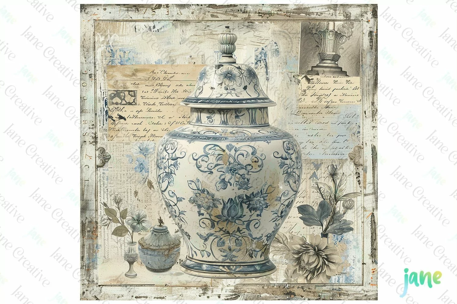 Vintage Rustic Shabby Chic Sublimation Clipart product image 1
