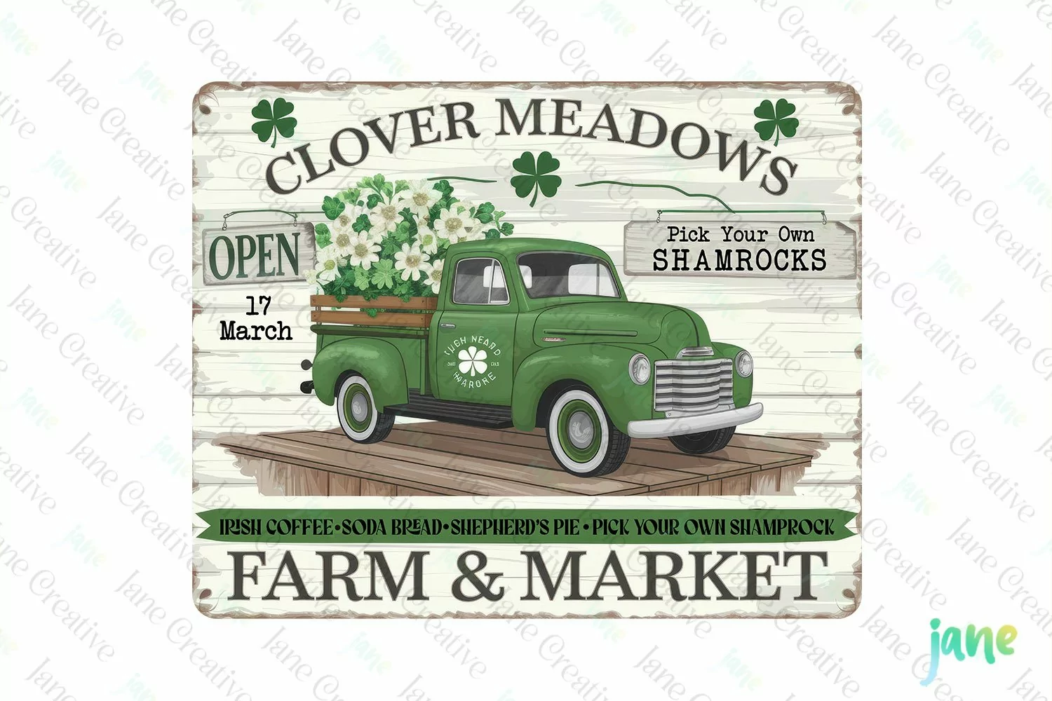 Clover Meadows Vintage St Patricks Day Farmhouse product image 1